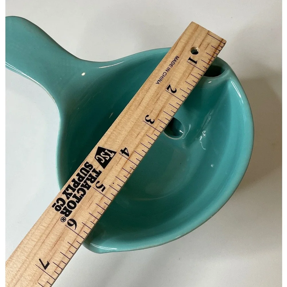 Vintage Cardinal China CO Gravy Dish Bowl Separator Handle Dual Spouts Green 60s